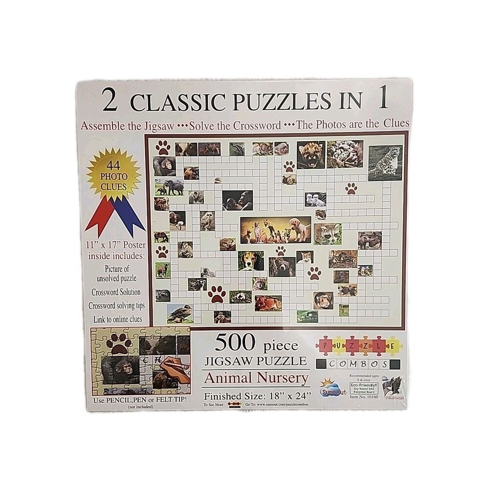 SunsOut Animal Nursery 500 Piece Jigsaw Puzzle By Irv Brechner 18"×24" SEALED
